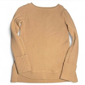 Vintage Vince Wool Tan Camel Brown Cashmere Ribbed Knit Sweater XXS